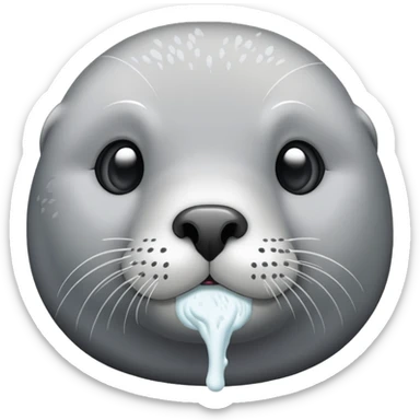 Grey seal is Sniffing powder sticker