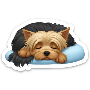 A yorkshire terrier dog is sleeping sticker