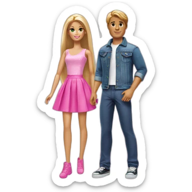 barbieand ken sticker