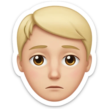 Straight face with teary eye  sticker