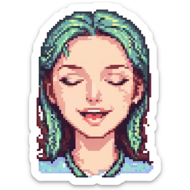 winking woman sticker