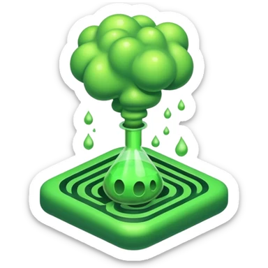poisonous gas, isometric sticker