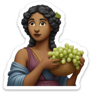 Sappho holds a bunch of grapes in her hand sticker