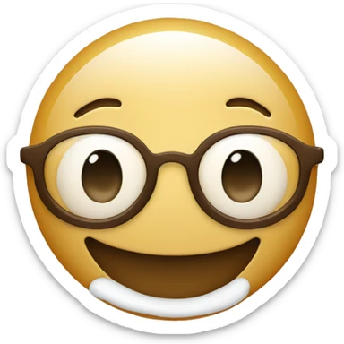 Smiley face with glasss and a tan sticker