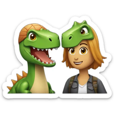 Couple musulman sur le dos d’un dinosaure sticker
