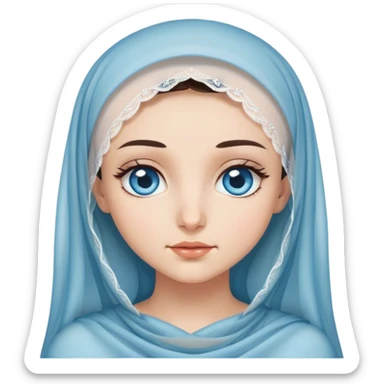 Turkish beautiful finish Konya girl blue eyes long eyelashes with veil  sticker