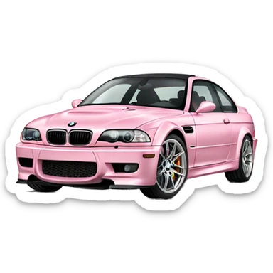 Light pink bmw m3 sticker