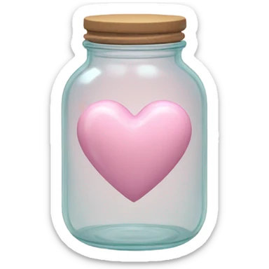 pastel pink heart inside a glass jar sticker