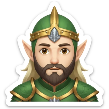 Bearded warrior elf in armor sticker