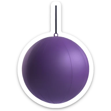 Exercise yoga ball gym equipment floating in the air, bright colors sticker