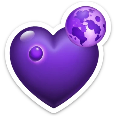 dark purple heart with a purple Moon sticker