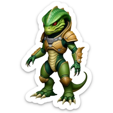 krogan alien from Mass Effect, reptilian alien with head plate sticker