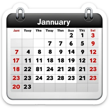 Calander page of 30 January only  sticker
