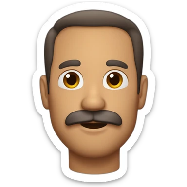 Hombre de 43 años de pelo marron con barba y bigote sticker