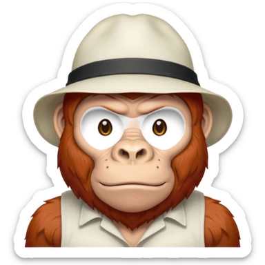 red haired gorilla with white hat sticker