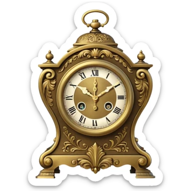 vintage mantel clock, ornate body sticker