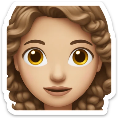 woman with blue eyes brown hair and pink bouquet in the hand sticker