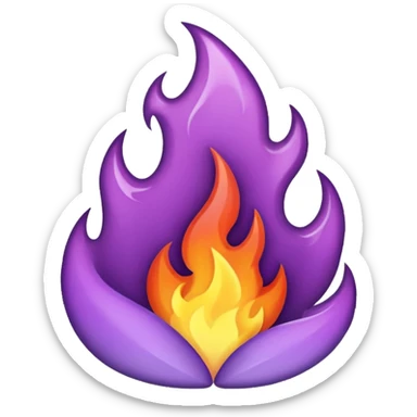 plain purple fire sticker