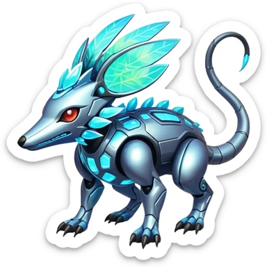  Shiny exotic tropical iridescent cyber-Protogen-Fakémon-Pokémon-Vernid-creature sticker
