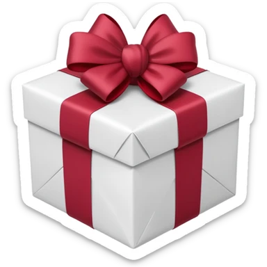 christmas gift with white color and cranberry bow sticker