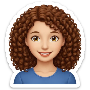 Femme cheveux bouclée brun  sticker