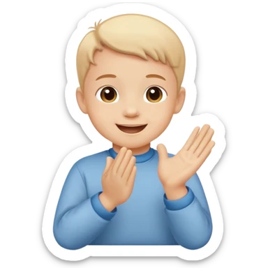 child clapping hands, cheerful and encouraging sticker