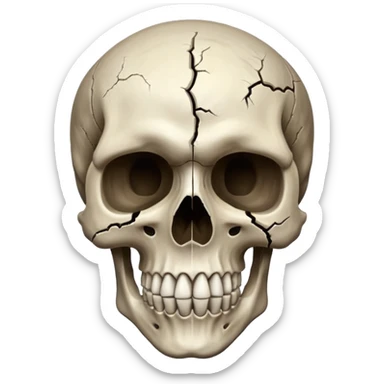 A skull with half turning to dust sticker