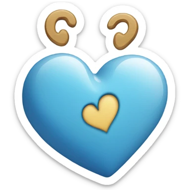 Small blue heart next to large blue heart sticker