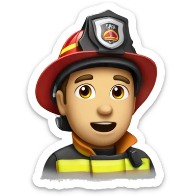 A fireman that is telling a lie sticker