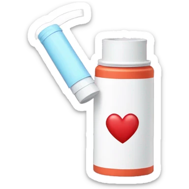 Asthma inhaler in a heart  sticker