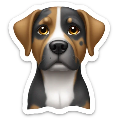 Dog with brindle color and white chest patch  sticker