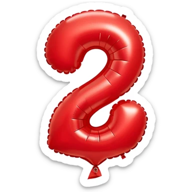 number two balloon sticker