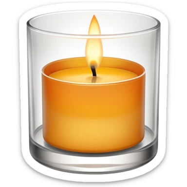 Scented candle, in translucent holder  minimalist style, high detail, still life, 4k sticker