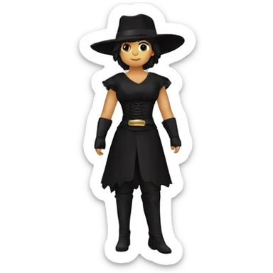 zorro femenino vestido de karateca sticker