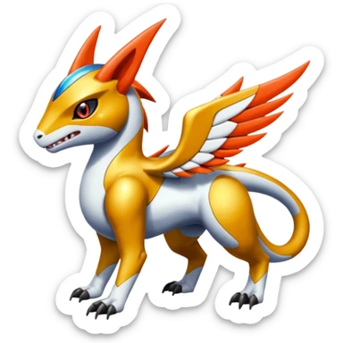 Meloetta-Latias-Koraidon-Peppercat-Wargreymon-Protogen-Pokémon-Digimon-Fakémon-fusion-hybrid-creature sticker