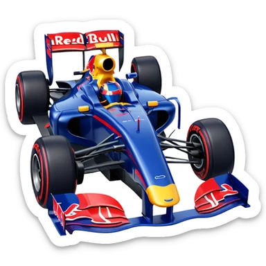 Red Bull F1 car driving animated emote sticker