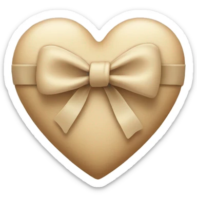 Beige heart with beige bow sticker