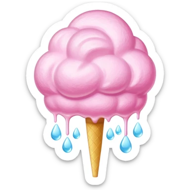 Giant cotton candy with dewdrop glaze and light reflections on surface sticker