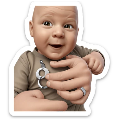 bald man wearing a ring sticker