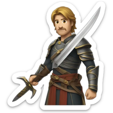 pitara con una espada sticker