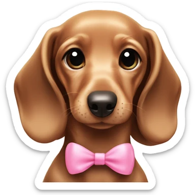 Miniature dachshund With pink bow￼ sticker