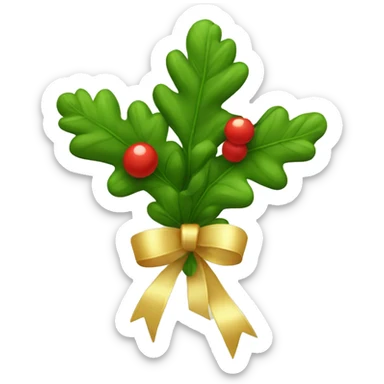 Mistletoe with ribbon sticker