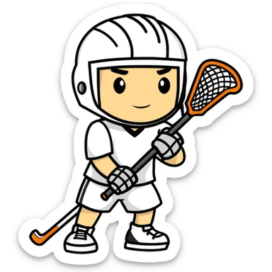 lacrosse player in hot summer sticker