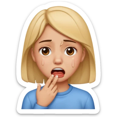 Girl cry and choking sticker