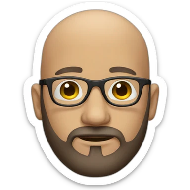 Beard bald man wearing glasses sticker