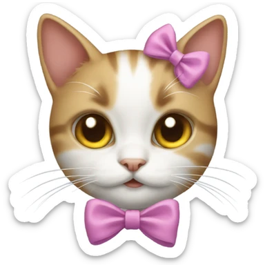 Cat with bow on its one dar sticker