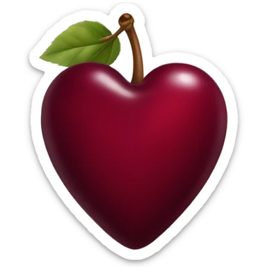 burgundy heart shaped cherries  sticker