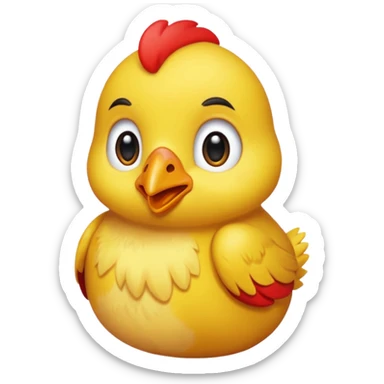 Un poussin mignon avec un coeur sticker