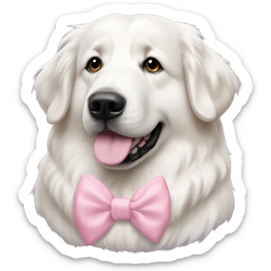 Great Pyrenees with a light pink hair bow sticker