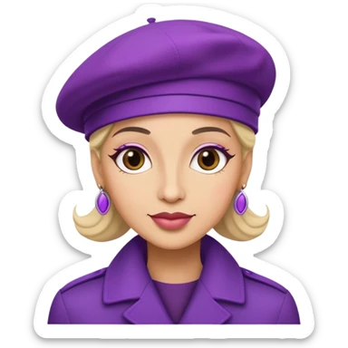 Music icon with purple parisian cafe vives sticker